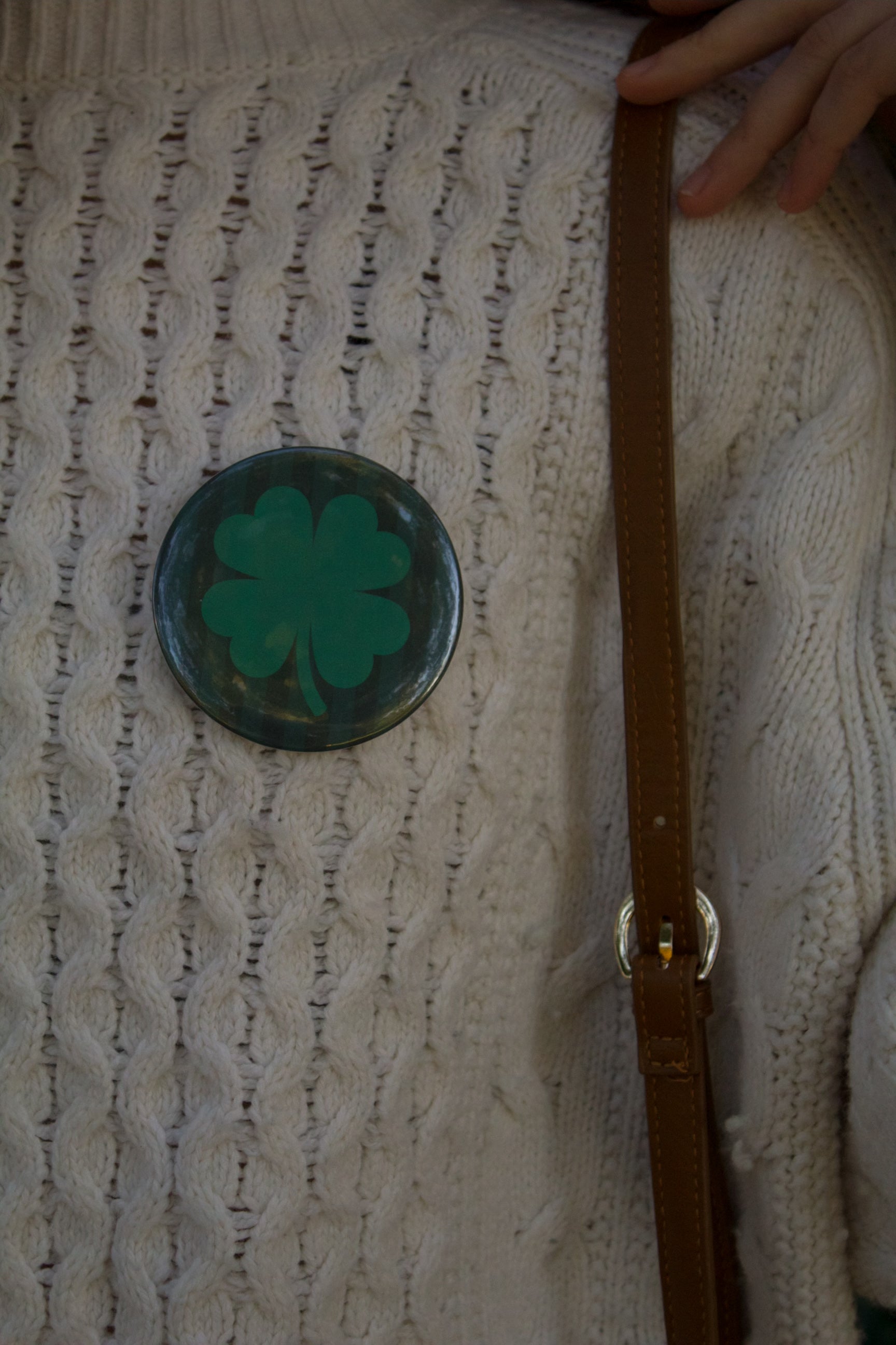 The Striped Shamrock Game Day Button