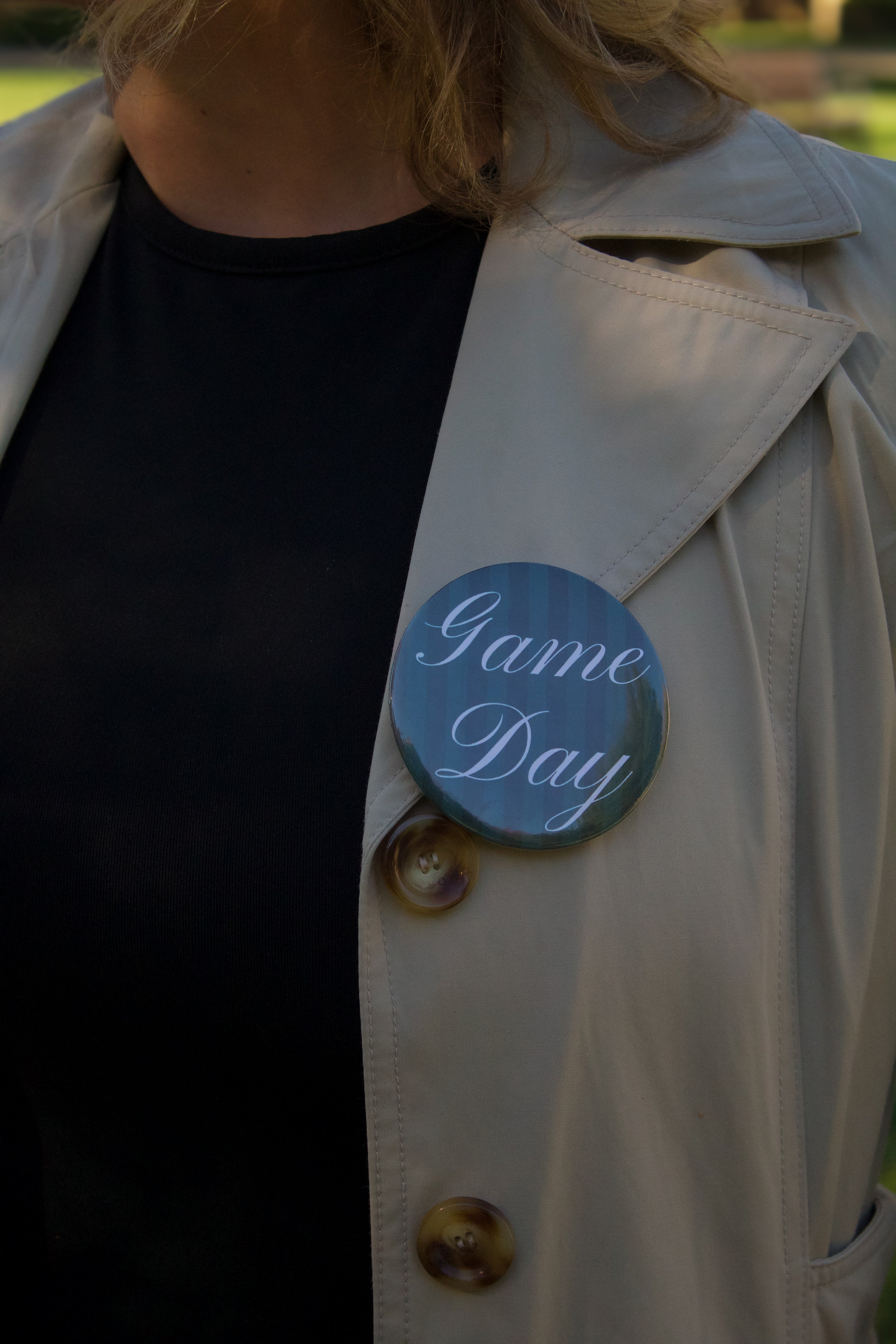 The Dark Green Game Day Button