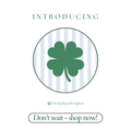 The Light Blue Collection: Striped Shamrock Button