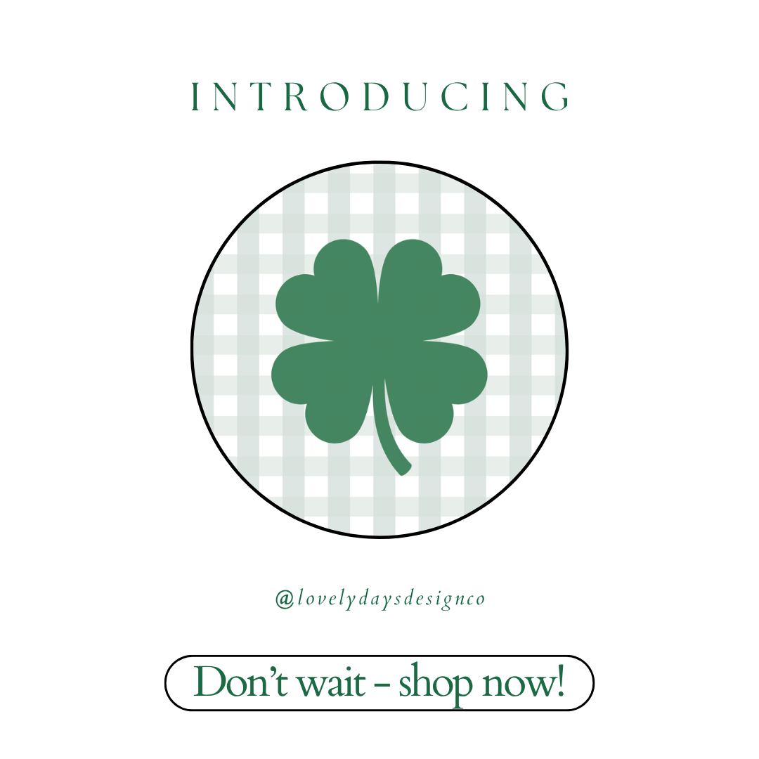 The Gingham Shamrock Game Day Button