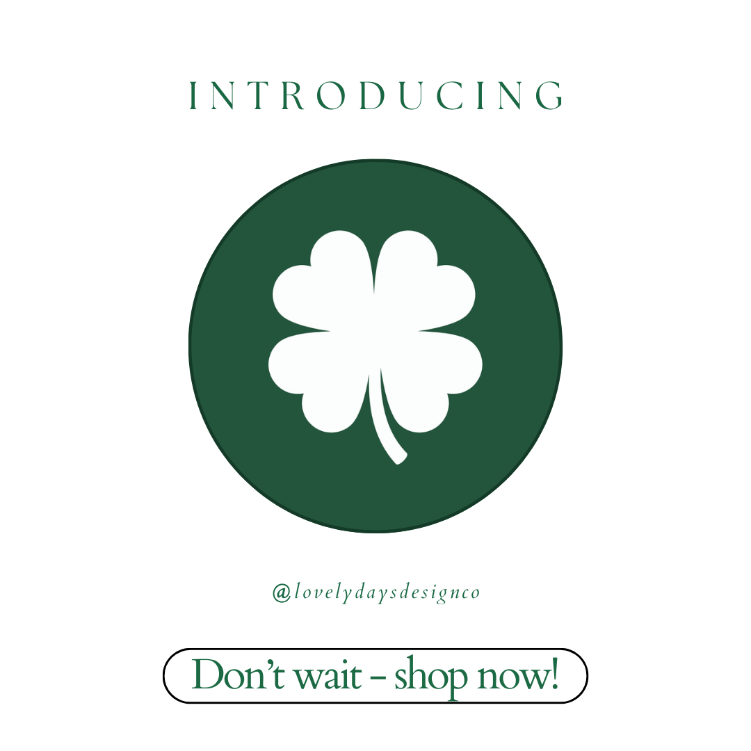 Luck of the Irish Collection: Dark Green & White Shamrock Pinback Button