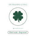 Luck of the Irish Collection: White & Dark Green Shamrock Pinback Button