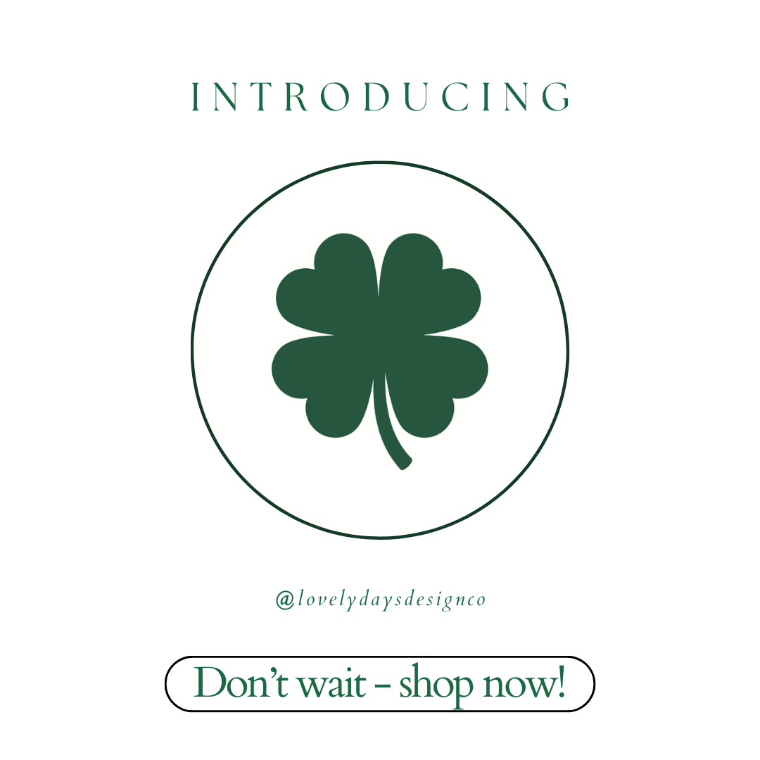 Luck of the Irish Collection: White & Dark Green Shamrock Pinback Button